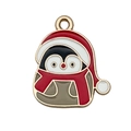 Christmas penguin charm in red enamel finish for DIY jewelry and festive decoration - Christmas Penguin (14174) / KC Gold