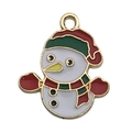 Enamel snowman charm in colorful festive finish for DIY Christmas jewelry making - KC Gold Christmas Snowman (14185)
