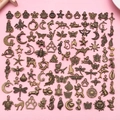Assorted vintage bronze alloy charms featuring animals, sun, and moon for DIY jewelry making - Antique Bronze Mixed (SN1018)