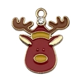 Christmas reindeer enamel charm with red body and sparkling rhinestone detail - Red Rhinestone Reindeer (14273) / 1 Piece (19x21mm)