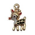Christmas reindeer alloy charm with colorful enamel finish for DIY jewelry crafts - Christmas Sika Deer (14274) / 1 Piece (13x20mm)