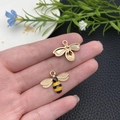 Pendentif abeille en émail jaune sur base dorée pour création de bijoux DIY - Abeille en Émail Jaune KC Or (16756)