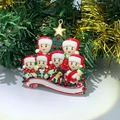 Custom Christmas tree ornament with six bears and a gold star for family decoration - 6 People Family Resin Hand Painted Hanging Ornament