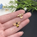 Set de breloques abeilles en métal doré et émail jaune pour la création de bijoux DIY - Breloque Abeille en Émail Jaune (21125)