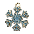 Blue and gold alloy snowflake pendant with festive enamel finish for DIY jewelry crafting - Lake Blue Snowflake (18061) / Lake Blue