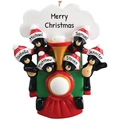 Treno di Natale in resina personalizzabile con sei orsi in rosso e verde festivo - Stile Treno a 6 Orsi