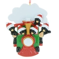 Ornamento natalizio in resina a forma di trenino con cinque orsi e gancio da appendere - Stile Treno a 5 Orsi