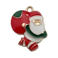 Christmas Santa Claus alloy charm with red enamel finish and gold edges for DIY jewelry - Enamel Red Santa Claus (18066) / 21x23mm / Red Gold