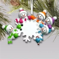 Addobbo natalizio in resina a fiocco di neve con 6 pupazzi colorati da personalizzare - 5 Pupazzi di Neve