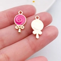 Roze en gouden lolly hanger voor DIY sieraden maken en oorbellen bedeltjes - Lolly