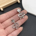 Colgantes de serpiente de plata retro para collares y artesanía de joyería DIY - Cobra (21413) / 27x17mm