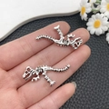 Pendentifs squelette de dinosaure en argent vintage pour bijoux, deux pièces - Forme de Squelette de Dinosaure (18580)