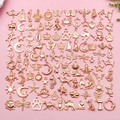 Variety of rose gold animal and celestial alloy charms for DIY jewelry making - KC Gold Mixed (SN1014)