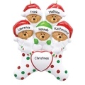 Ornamento natalizio famiglia orsi da 5 pezzi personalizzabile con nomi e cuore - Stile Famiglia a Cinque Membri