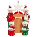 DIY Familie von vier Harz Weihnachtsanhänger mit Schlitten und personalisierbarem Text - 4 Personen Familie (4 Personen Stil)
