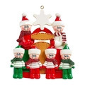 Personalisierbarer 6-köpfiger Familien-Weihnachtsanhänger aus Harz für den Tannenbaum - 6 Personen Familie (6 Personen Stil)