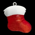 Pendaglio natalizio a calza in resina rossa con glitter per decorazioni per alberi DIY - Stile Calza con Brillantini Rossi
