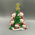 Ornamento per albero di Natale con 6 figure carine e banner bianco personalizzabile - Stile Sei Membri della Famiglia (4743228144082)