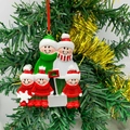Decorazione natalizia personalizzabile in resina per famiglia di 5 persone sull'albero - Stile Slitta Membri della Famiglia