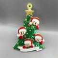 Christmas tree ornament with 4 cute figures, gold star and white banner for DIY names - Family Member Quartet Style (4743228144085)