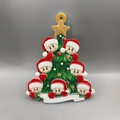 Christmas tree hanging ornament featuring 7 family members with stars and resin finish - Family Member Seven Position Style (4743228144086)