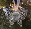 Pendaglio farfalla commemorativa in argento con incisione My Brother e nastro - Fratello