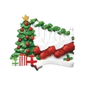 DIY Christmas tree ornament with three red glitter stockings for custom names - Stockings Style Delta
