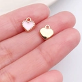 Pink drip oil and polished gold heart-shaped DIY jewelry pendants for necklaces - Pink Small Heart Style (18017)
