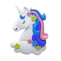 DIY bemalbarer Einhorn-Weihnachtsbaum-Harzanhänger mit rosa und blauen Glitzersternen - Einhorn-Design
