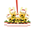 Christmas tree hanging ornament featuring 5 reindeer with names DIY banner area - Painted Reindeer Head Style (Five Heads)