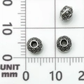 Perline distanziatrici in argento antico con cerchi concentrici per gioielli - Perlina Distanziatrice Disco Argento Antico (21069) / 4x5 Foro 2mm