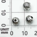 Perline distanziatrici in argento antico con motivo greco per creazione gioielli - Perlina Distanziatrice Argento Antico (21070) / 6x6 Foro 2mm