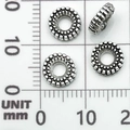 Perlina distanziatrice rotonda in argento antico con trama granulosa per gioielli - Piastrina Distanziatrice Argento Antico (21071) / 2x8 Foro 3mm