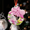 Addobbo natalizio rosa in resina con pupazzo di neve e papera per il primo Natale bimbo - Stile Pupazzo di Neve Ghirlanda Rosa