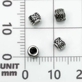 Perline distanziatrici cilindriche in argento antico con motivi incisi per gioielli DIY - Piccola Perlina Distanziatrice Argento Antico (21072) / 3x4 Foro 2.5mm