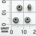 Distanziatori in argento antico con trama intrecciata su tavoletta millimetrata - Perlina Distanziatrice Argento Antico (21073) / 3x5 Foro 2mm