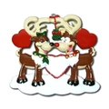 Decorazione natalizia coppia di renne con vischio e spazio cuore personalizzabile - Coppia di Renne Dipinta a Mano (A348) / Multicolore