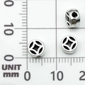 Distanziatore in argento antico con motivo a moneta e diametro di 8-10mm circa - Perlina Rombo Cavo Argento Antico (21074) / 6x6 Foro 2mm