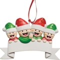 DIY kerstboomhanger met vier kinderen, een camera en een beschrijfbaar wit tekstvak - Stijl C