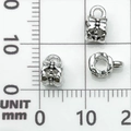 Perline distanziatrici a fiocco in argento antico per creazione gioielli DIY - Antique Silver Small Bail Head (21077) / 8x5 Foro 3mm