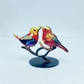 Ornamenti colorati in acrilico con uccellini su ramo per decorazione domestica artistica - Ornamento 2 Uccelli