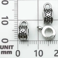 Perla distanziatrice in argento antico per gioielli fai-da-te con rilievi floreali - Antique Silver Bail Head (21080) / 10x5 Foro 4mm