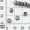 Perla distanziatrice argento antico con scanalature solari e design vintage 8mm - Perlina Distanziatrice Argento Antico (21081) / 4x6 Foro 3mm