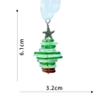 Detail of multi-layer glass sea christmas tree ornament with starfish topper and ribbon - Green + White Ocean Ornament / Green + White
