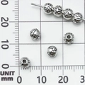 Perlina d'argento con motivo a croce nera incisa per creazione di gioielli fai da te - Perlina Distanziatrice Croce Argento Antico (21082) / 5x5 Foro 2mm