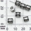 Perla a botte in argento antico con fiori e misura 8mm per creazione di bracciali - Tubo Distanziatore Fiore Argento Antico (21083) / 7x6 Foro 4mm