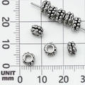 Perline distanziatrici in argento antico per gioielli fai-da-te con design circolare - Perlina Distanziatrice Argento Antico (21085) / 4x6 Foro 3mm