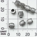 Perle a botte in argento antico con motivo a scaglie per la creazione di bracciali fai-da-te - Perlina Distanziatrice Argento Antico (21086) / 6x6 Foro 3mm