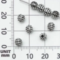 Perline distanziatrici 6mm argento vintage con rilievo per la creazione di gioielli fai-da-te - Perlina Distanziatrice Argento Antico (21087) / 5x5 Foro 2mm