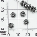 Perlina distanziatrice a fiore in argento antico per gioielli DIY su scala millimetrata - Piastrina Distanziatrice Argento Antico (21088) / 2x6 Foro 2mm